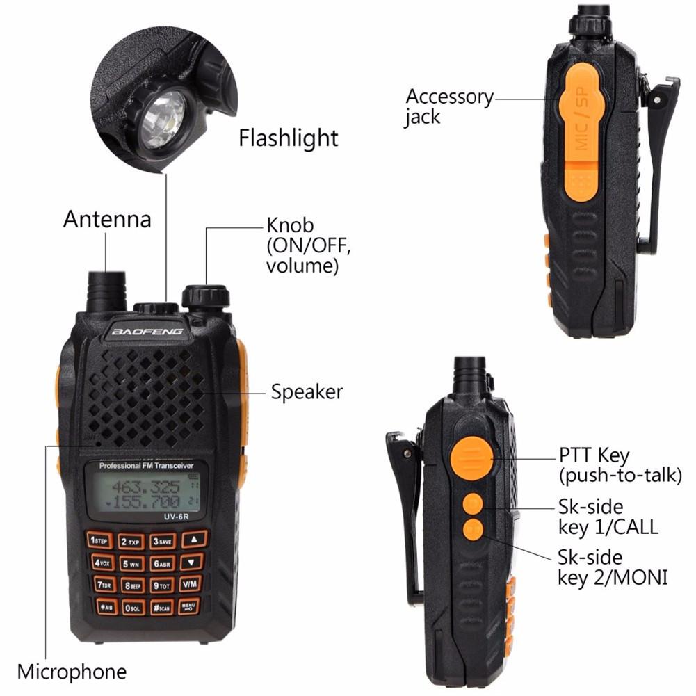 Πομποδέκτης VHF UHF 5W Φορητός Dual Band Ασύρματος με Μεγάλη Μπαταρία, 128 Κανάλια & Ακουστικό